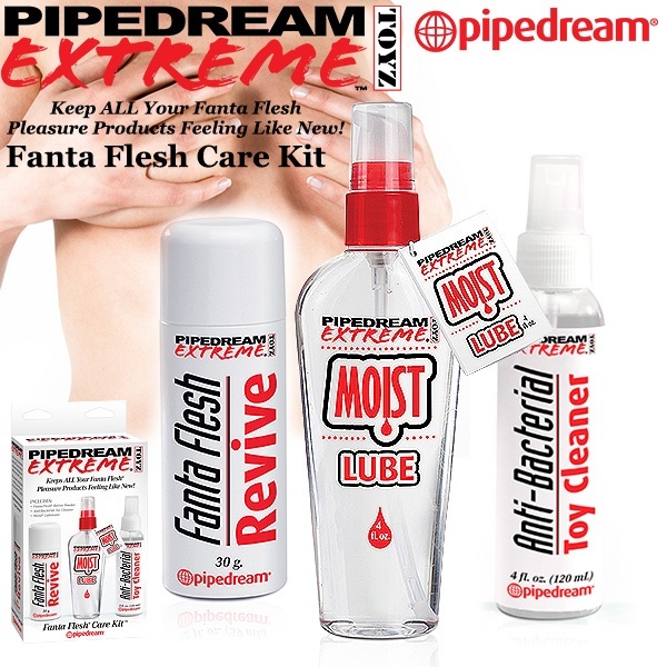 美國PIPEDREAM．Fanta Flesh Care Kit自慰器專用潤滑液+清潔保養組合包情趣用品