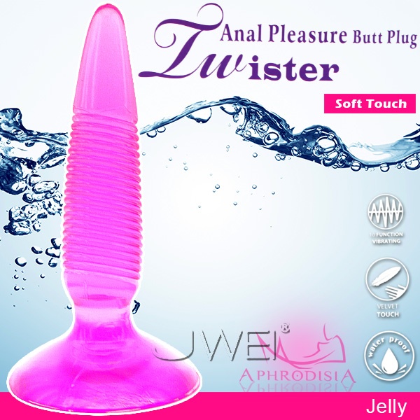 情趣用品-APHRODISIA‧Twister 螺紋型水晶果凍軟膠後庭吸盤