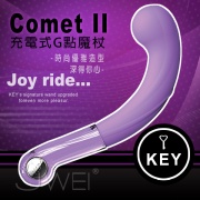 情趣用品-美國KEY．Comet II 卡米2代 磁吸式充電G點魔杖-紫