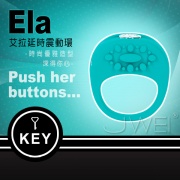 情趣用品-美國KEY．Ela 艾拉震動環-磁吸式充電(藍)