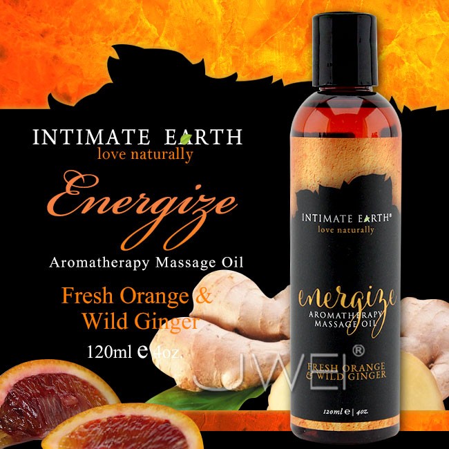 情趣用品-美國Intimate-Earth．Energize 芳香按摩油-鮮橙野薑(120ml)