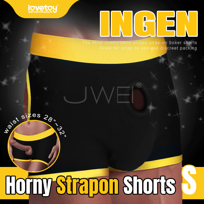 情趣用品-Lovetoy．INGEN系列Horny Strapon Shorts舒適透氣挖空露臀穿戴褲-S